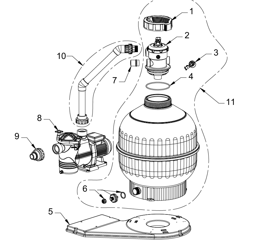 Sandfilteranlage mit Pumpe / Cantabric