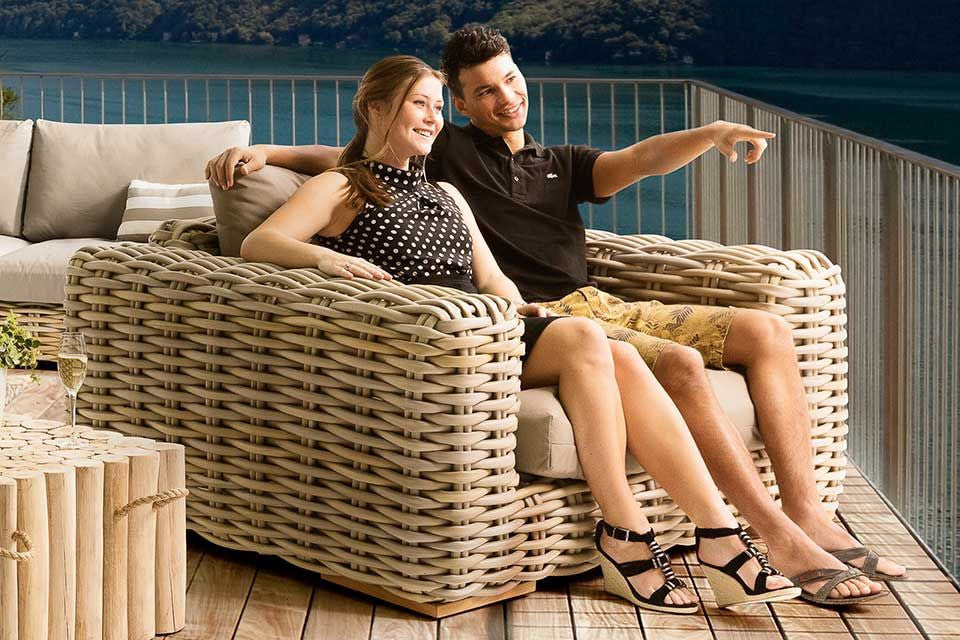 XXL Rattan Loungesessel