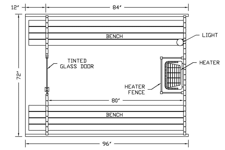 Saunafass Hot Lounge für 6 Personen / 245 x 185 x 200 cm