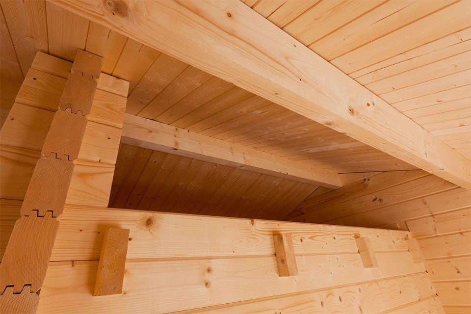 HOT HOUSE Gartensauna / Maße: (B x T x H) 387 x 387 x 282 cm